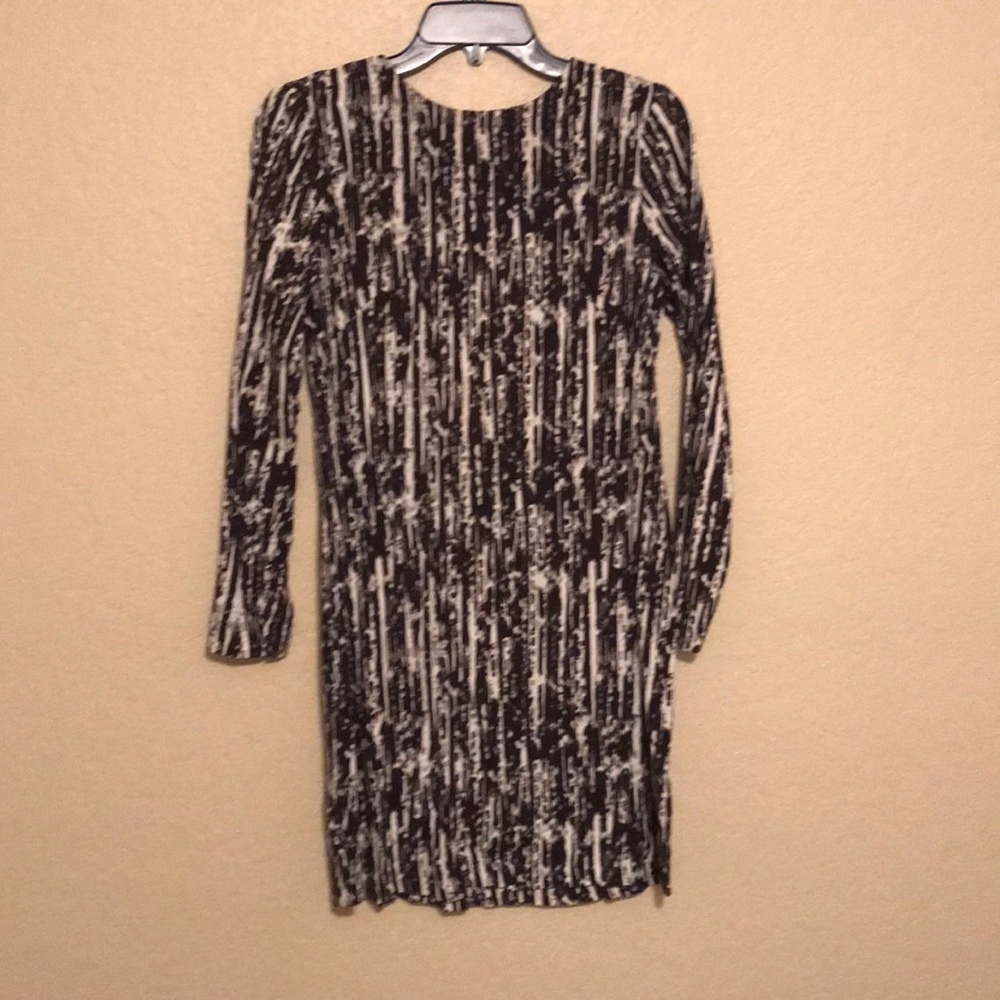 Black and white print knee length dress